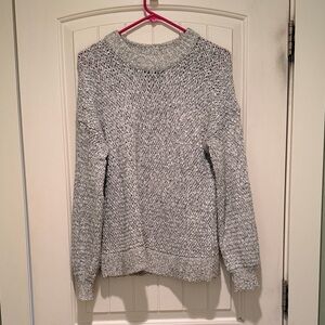 Madewell Marled Crewneck Sweater in Light Gray oversized